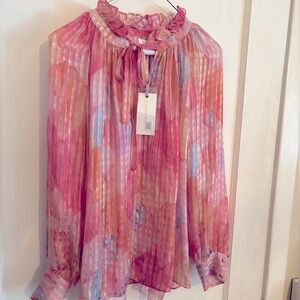NWT Silk blouse Love Shack Fancy